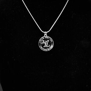 Louis Vuitton Silver Medallion Necklace